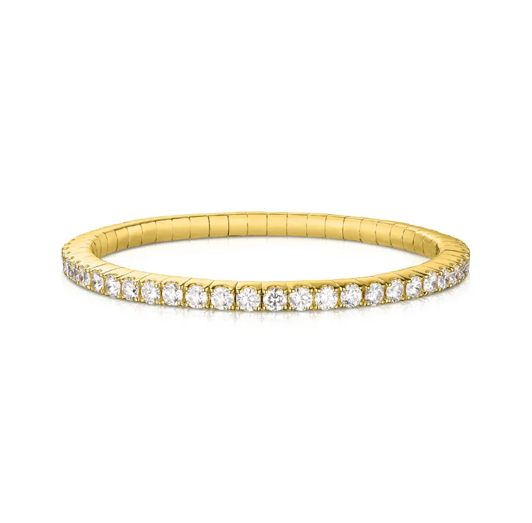 Sabel Collection Yellow Gold Diamond Stretch Bangle
