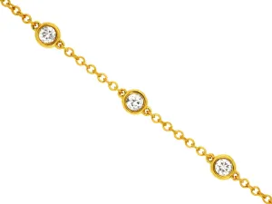 Sabel Collection Yellow Gold Round Diamond Bezel Set Bracelet