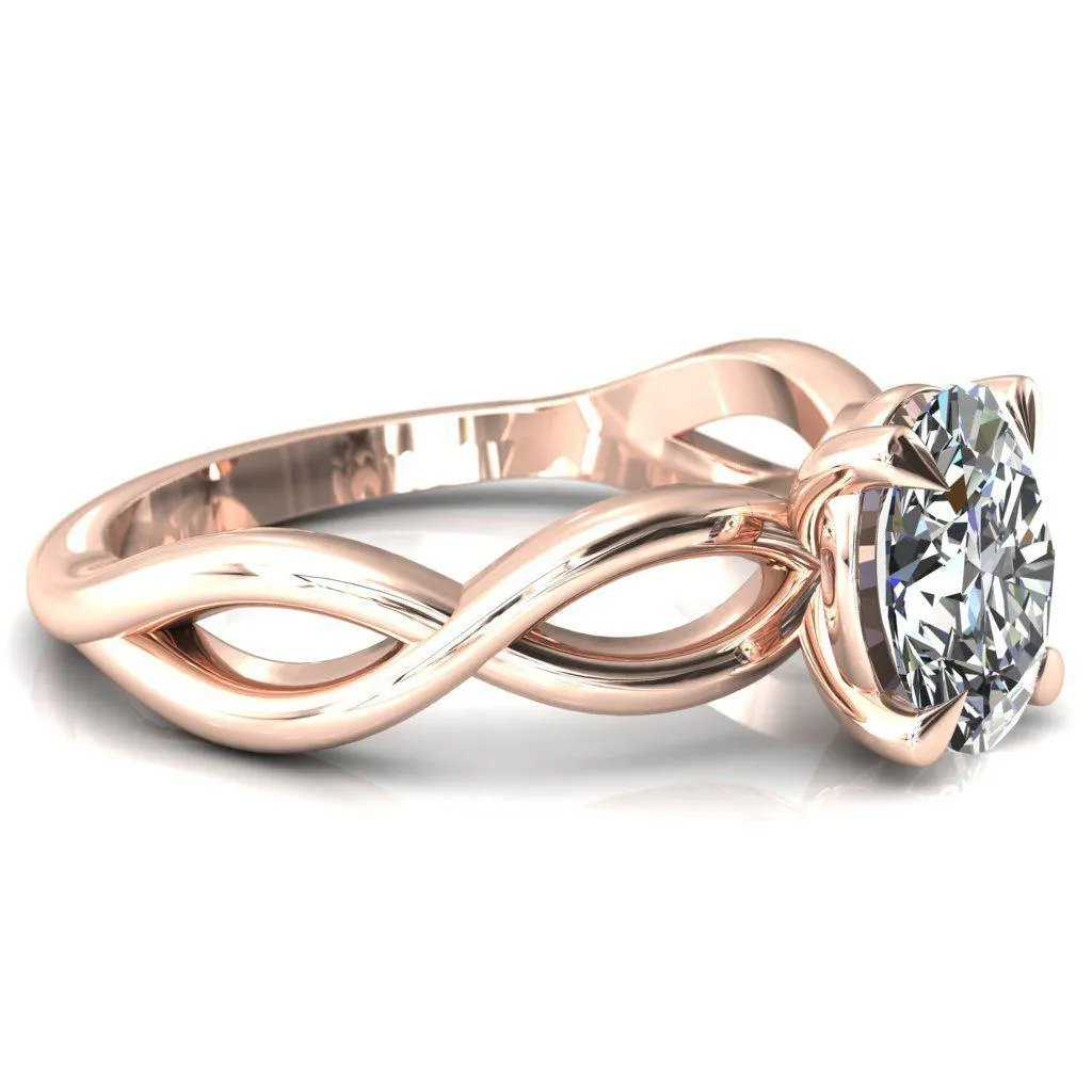 Sabina Oval Center Stone 4 Claw Prong 3/4 Infinity Ring Engagement Ring