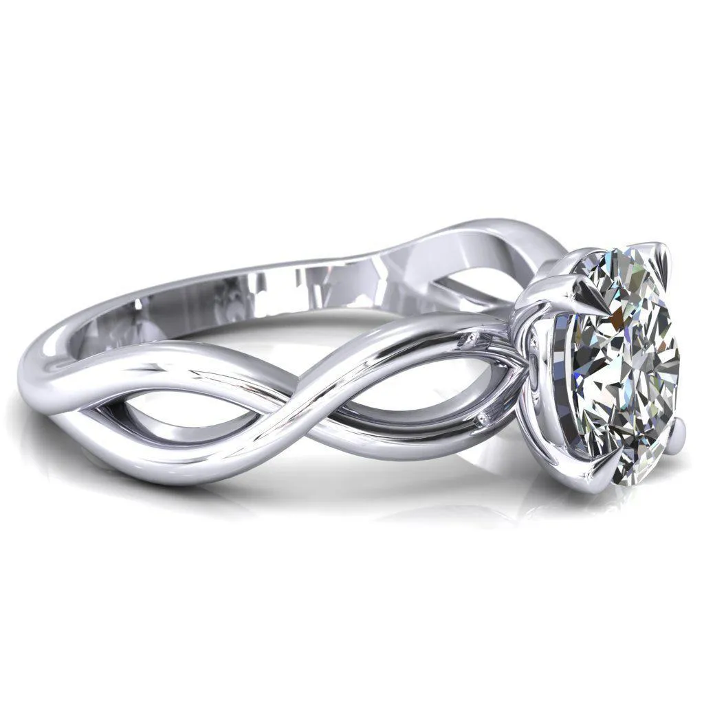 Sabina Oval Center Stone 4 Claw Prong 3/4 Infinity Ring Engagement Ring