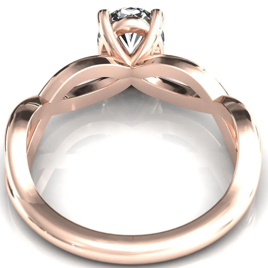 Sabina Oval Center Stone 4 Claw Prong 3/4 Infinity Ring Engagement Ring