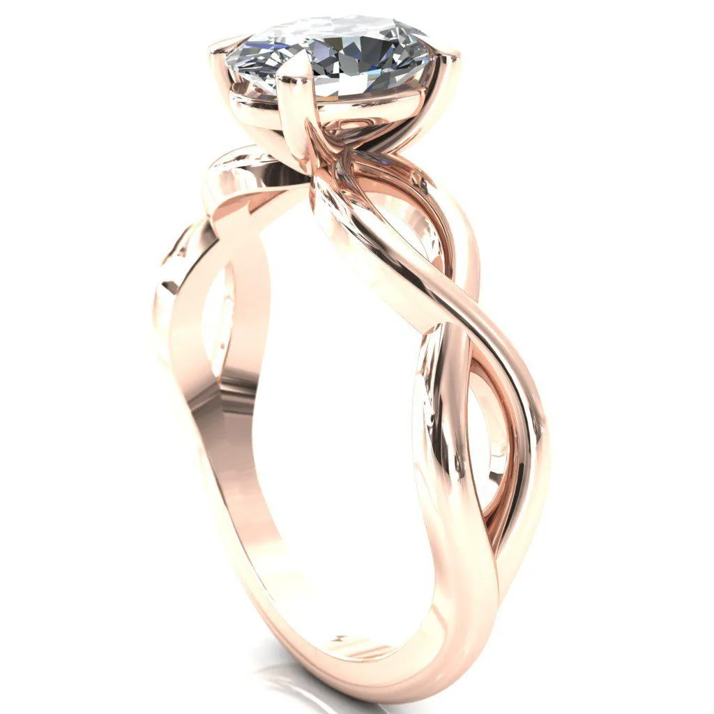Sabina Oval Center Stone 4 Claw Prong 3/4 Infinity Ring Engagement Ring