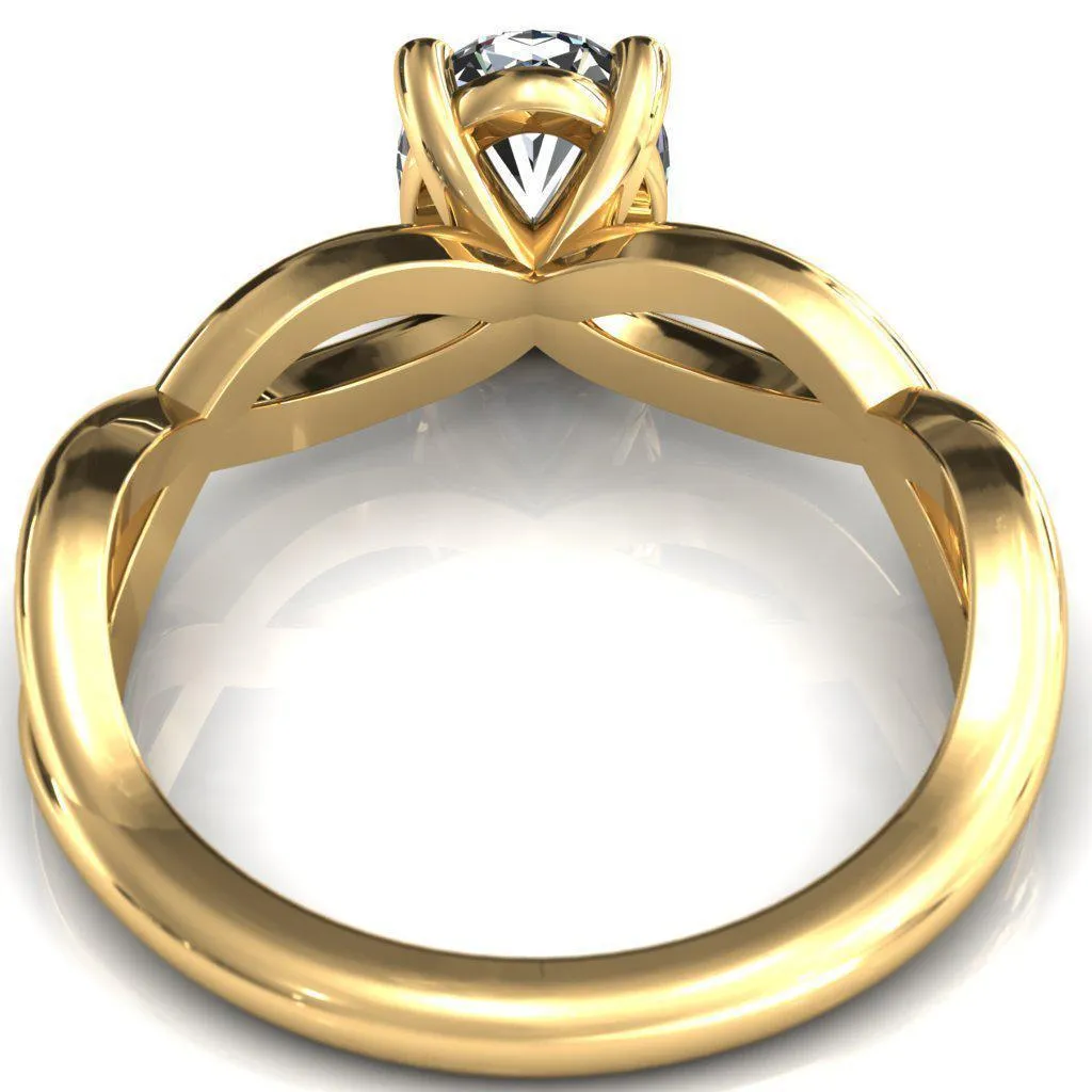 Sabina Oval Center Stone 4 Claw Prong 3/4 Infinity Ring Engagement Ring