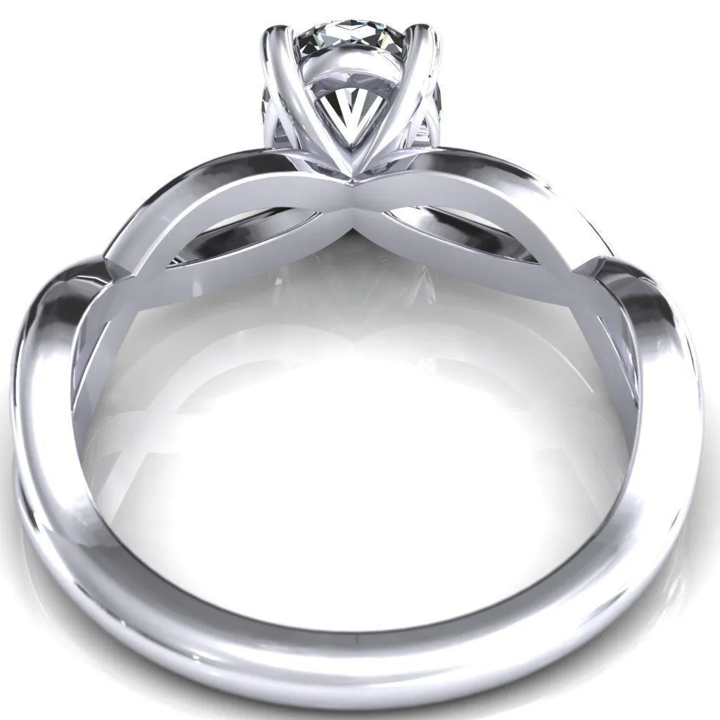 Sabina Oval Center Stone 4 Claw Prong 3/4 Infinity Ring Engagement Ring