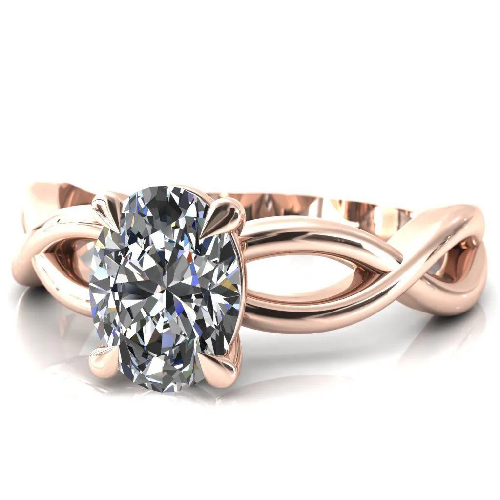 Sabina Oval Center Stone 4 Claw Prong 3/4 Infinity Ring Engagement Ring