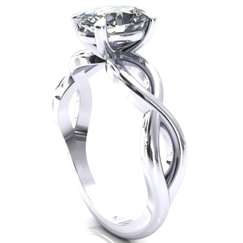 Sabina Oval Center Stone 4 Claw Prong 3/4 Infinity Ring Engagement Ring