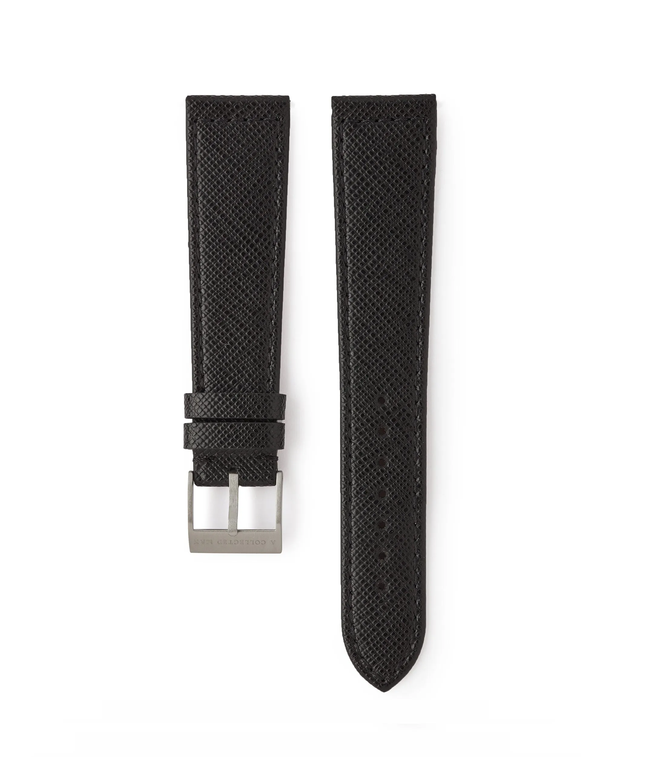 saffiano boxed stitch strap