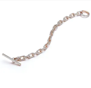 Saxon All Diamond Toggle Chain Link Bracelet