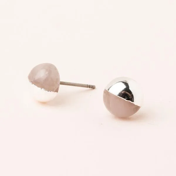 Scout Curated Wears Dipped Stone Stud Earring - Rose Quartz