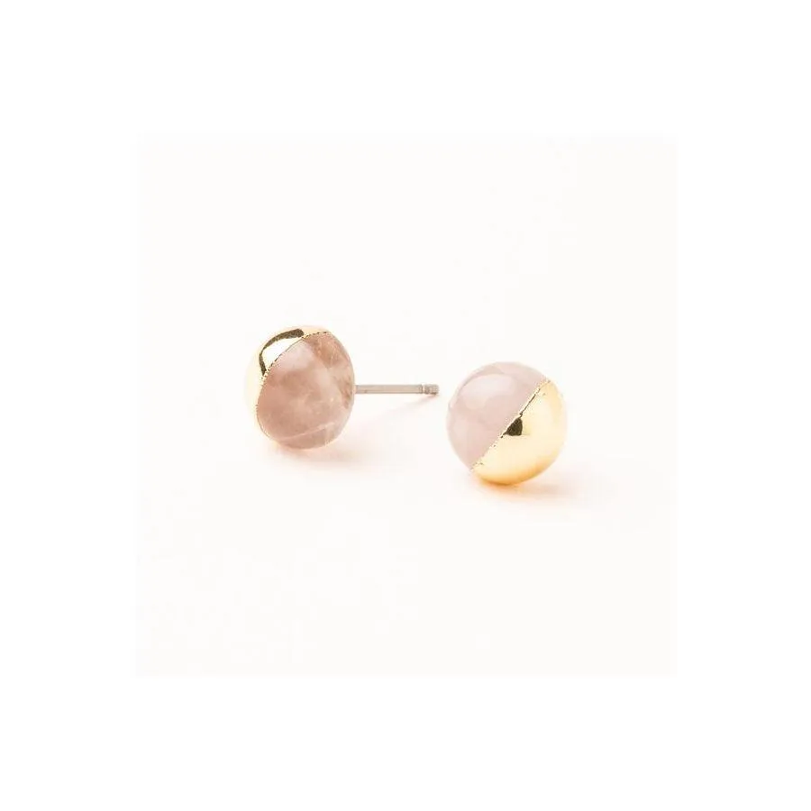 Scout Curated Wears Dipped Stone Stud Earring - Rose Quartz