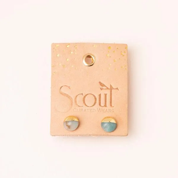 Scout Curated Wears Dipped Stone Stud Earring - Rose Quartz