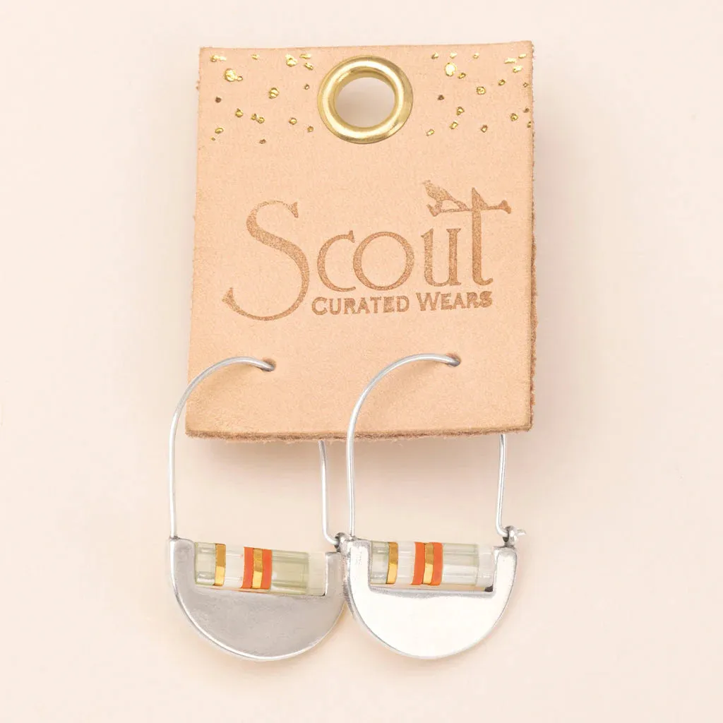 Scout Curated Wears Good Karma Miyuki Crescent Hoop - Mist/Salmon/Silver