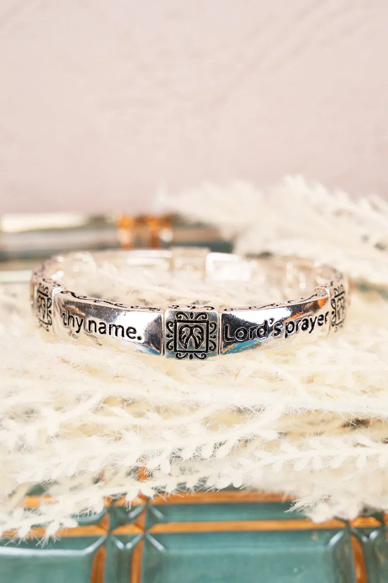 Scripture 'Lord's Prayer' Silvertone Bracelet