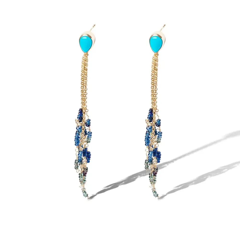 Sea breeze Chain Stud Earrings