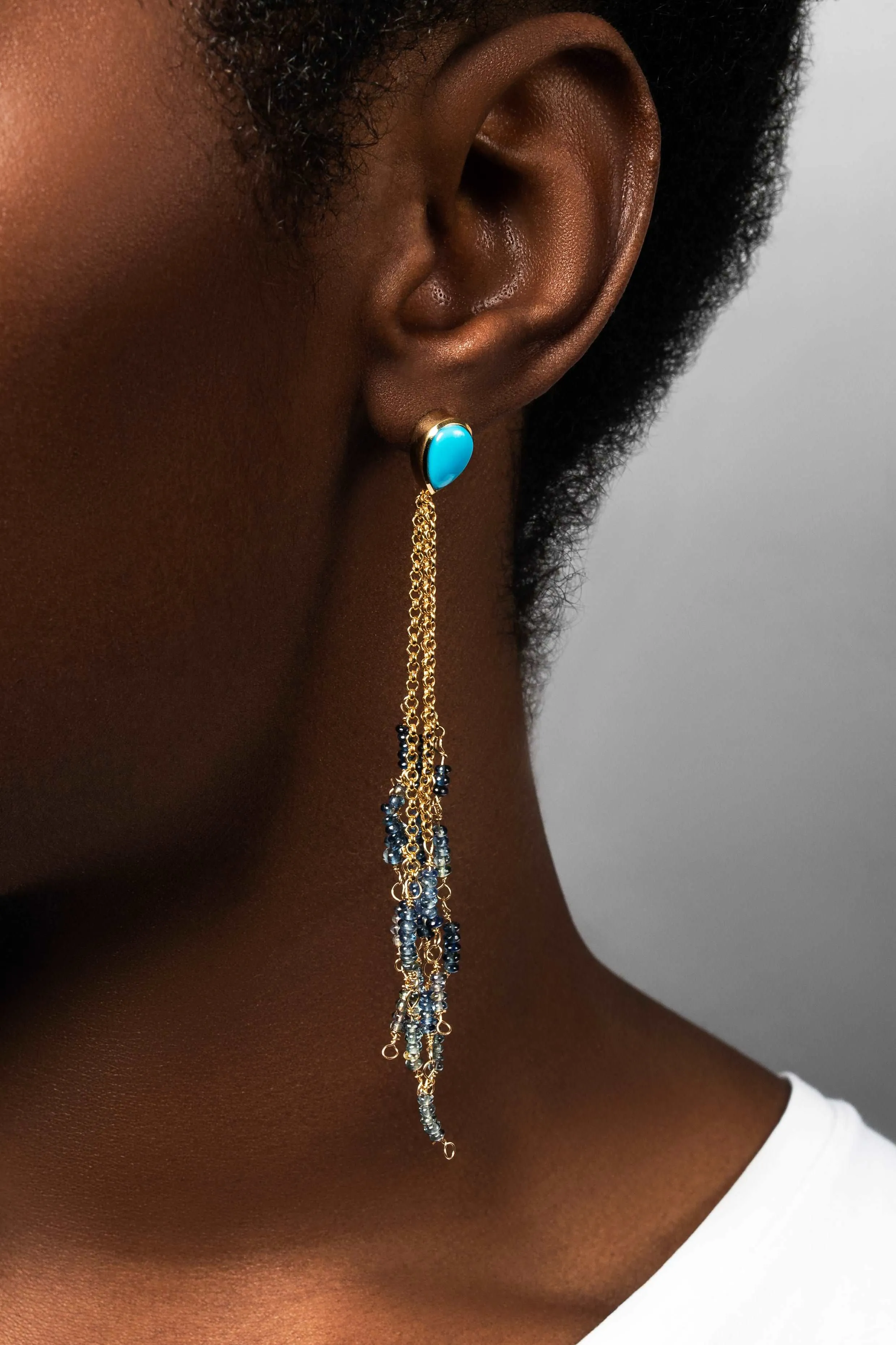 Sea breeze Chain Stud Earrings