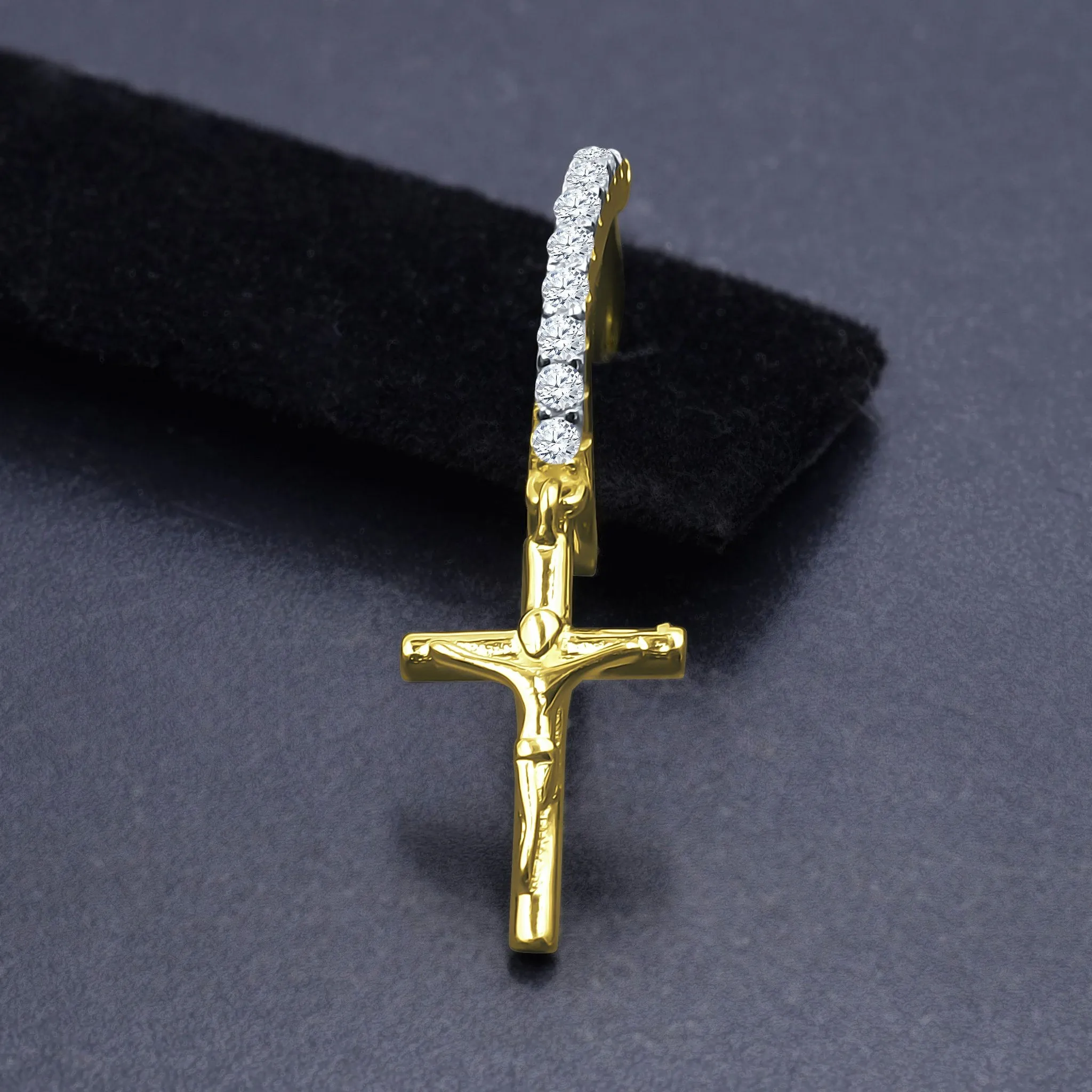 Seamlessly Polished Cross Earrings - 925 Sterling Silver with Cubic Zircon Stones, 24mm Length, 4g Weight