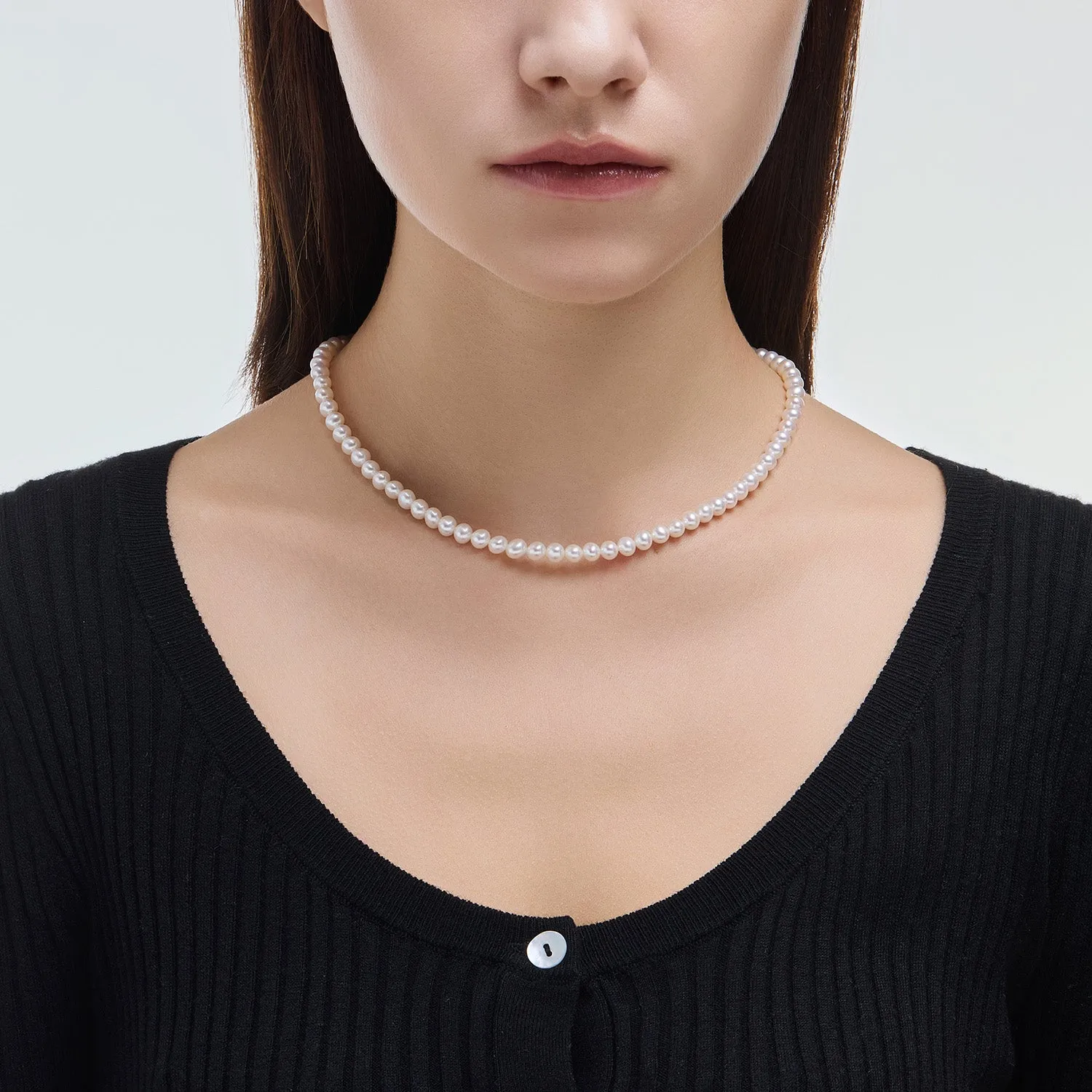 Signature. D Gold Pearl Necklace JDRNR4F846W (5mm)
