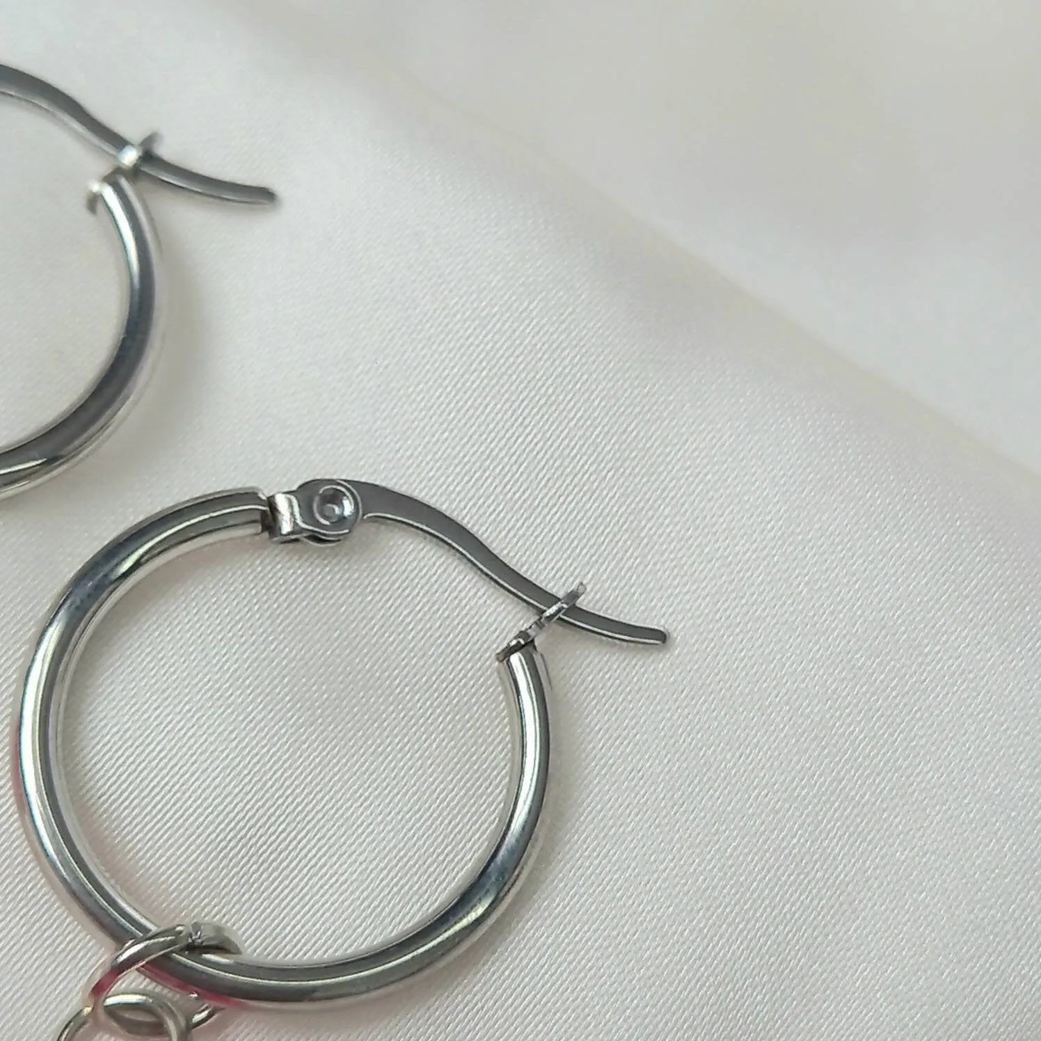 Silver & Pink Butterfly Hoop Earrings - Lightweight Hoop Earrings,Pink Butterfly Earrings,Hoop Earrings,Silver Earrings,Pink Bead Earrings