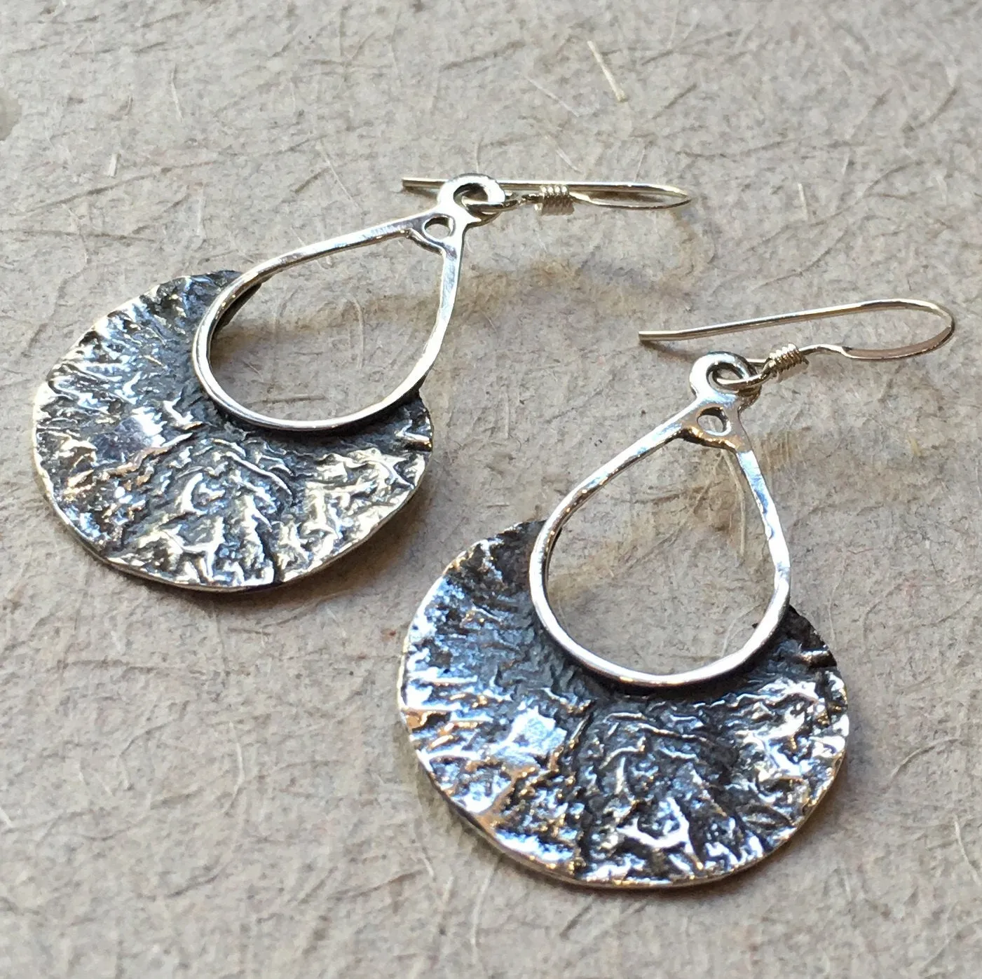 Silver Etched Dangle Earrings - That Moment.