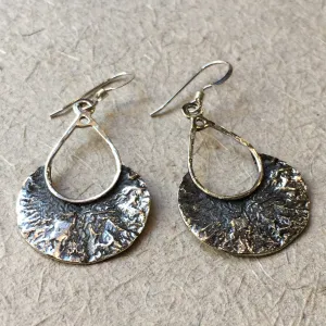Silver Etched Dangle Earrings - That Moment.