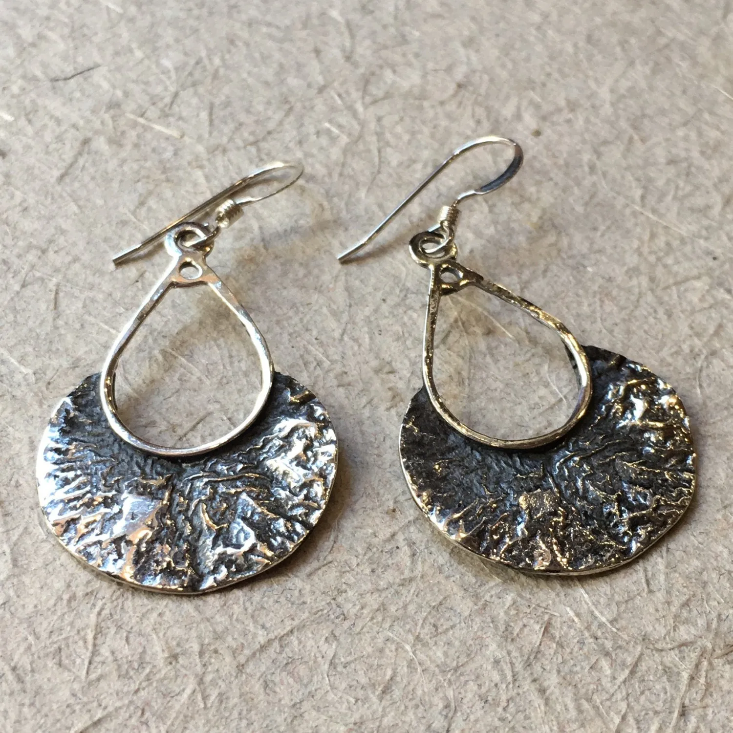 Silver Etched Dangle Earrings - That Moment.