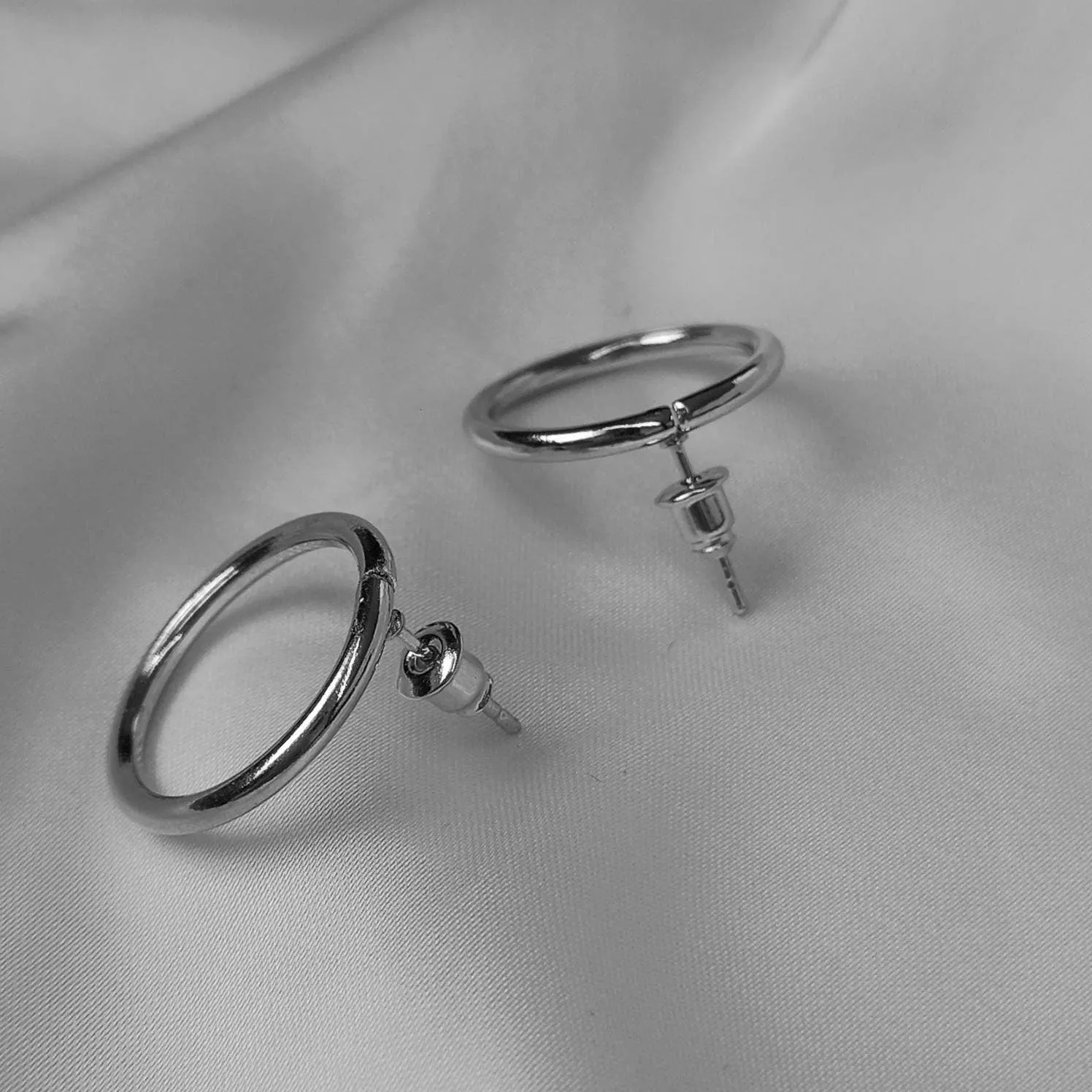 Silver Plated Circle Drop Earrings -  Abstract Earrings, Unique Earrings, Silver Accessories, Silver Jewellery, Silver Earrings In The UK