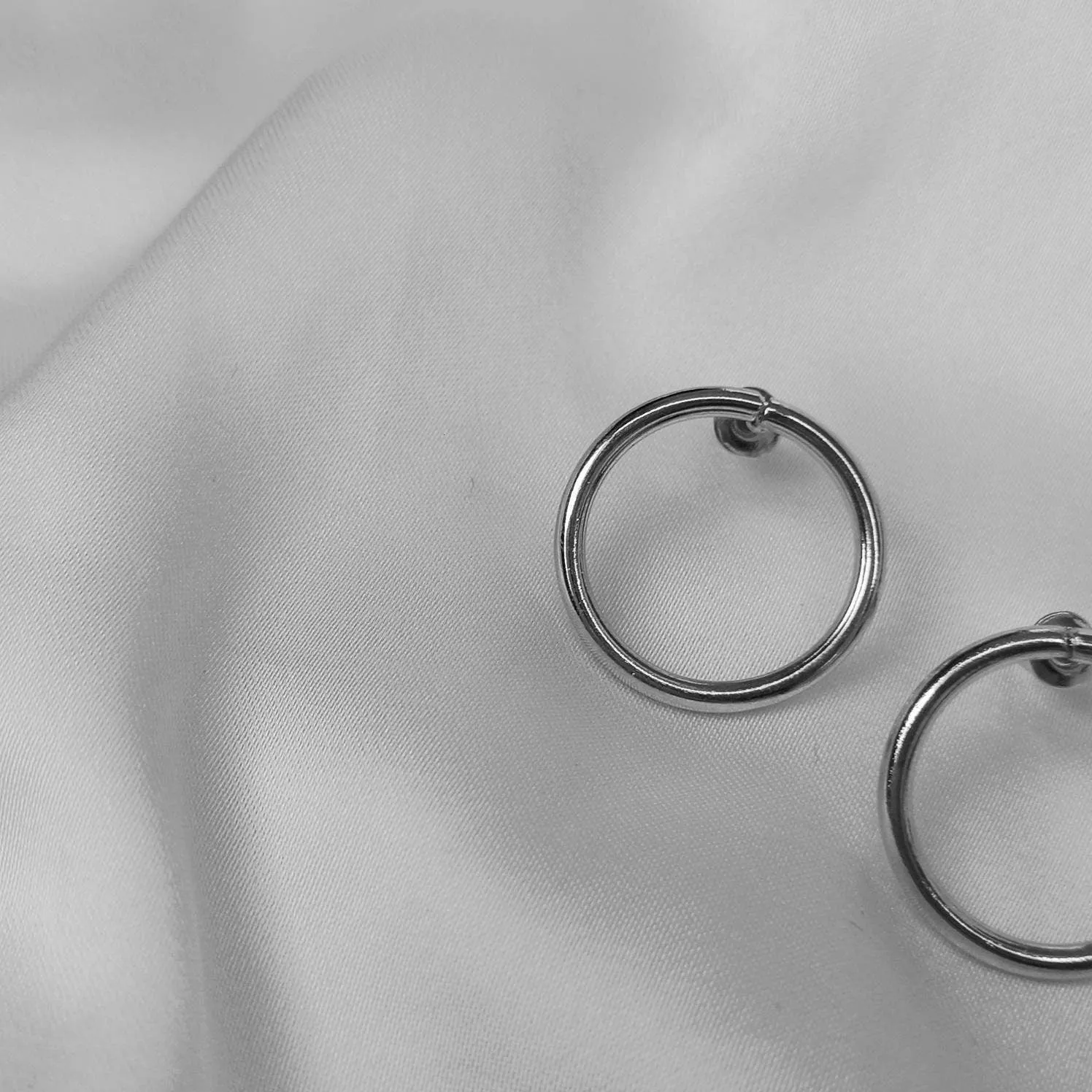 Silver Plated Circle Drop Earrings -  Abstract Earrings, Unique Earrings, Silver Accessories, Silver Jewellery, Silver Earrings In The UK