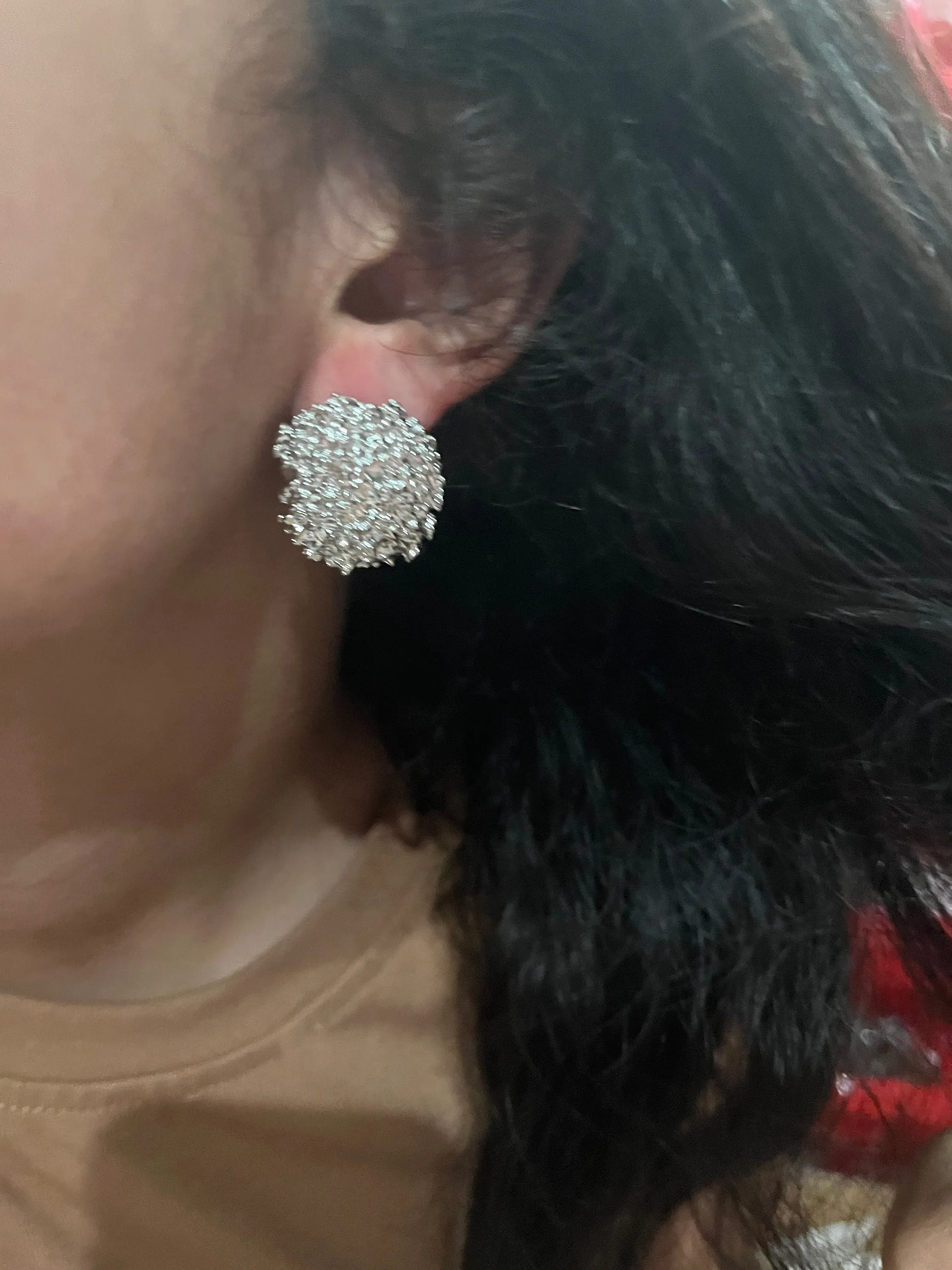 Silver stud earrings , silver dome statement bold  studs large , silver round metal  earrings , chunky metal shiny stud earrings