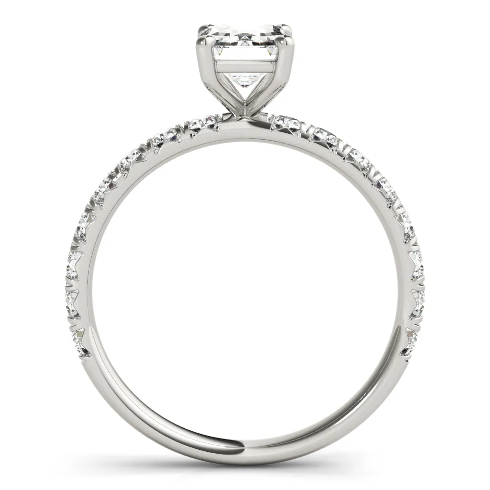 Single Row For Emerald Cut Center - TN51149-E