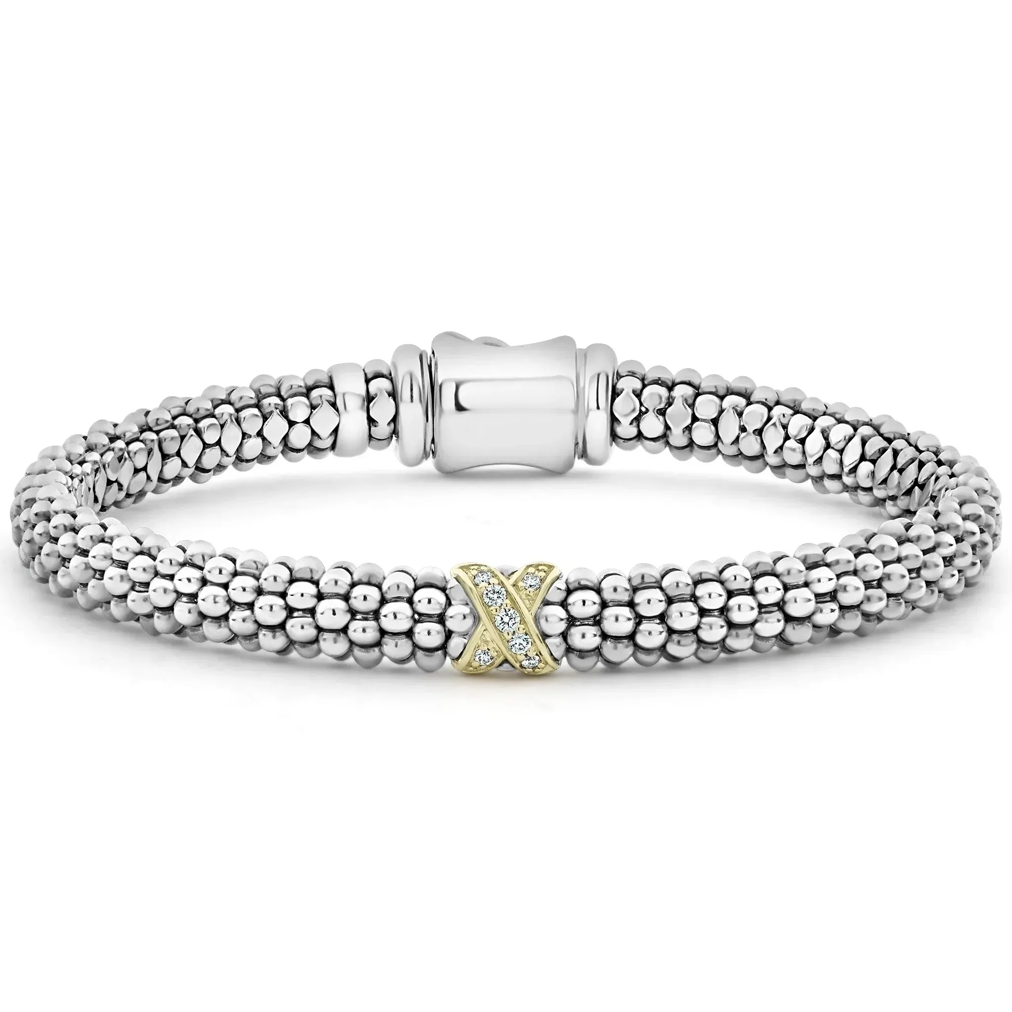 Single Station X Two-Tone Diamond Bracelet | 6mm