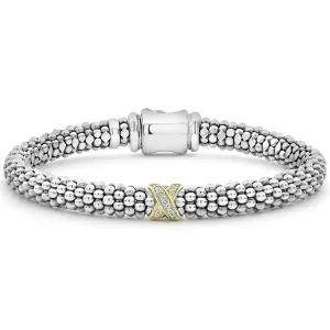 Single Station X Two-Tone Diamond Bracelet | 6mm