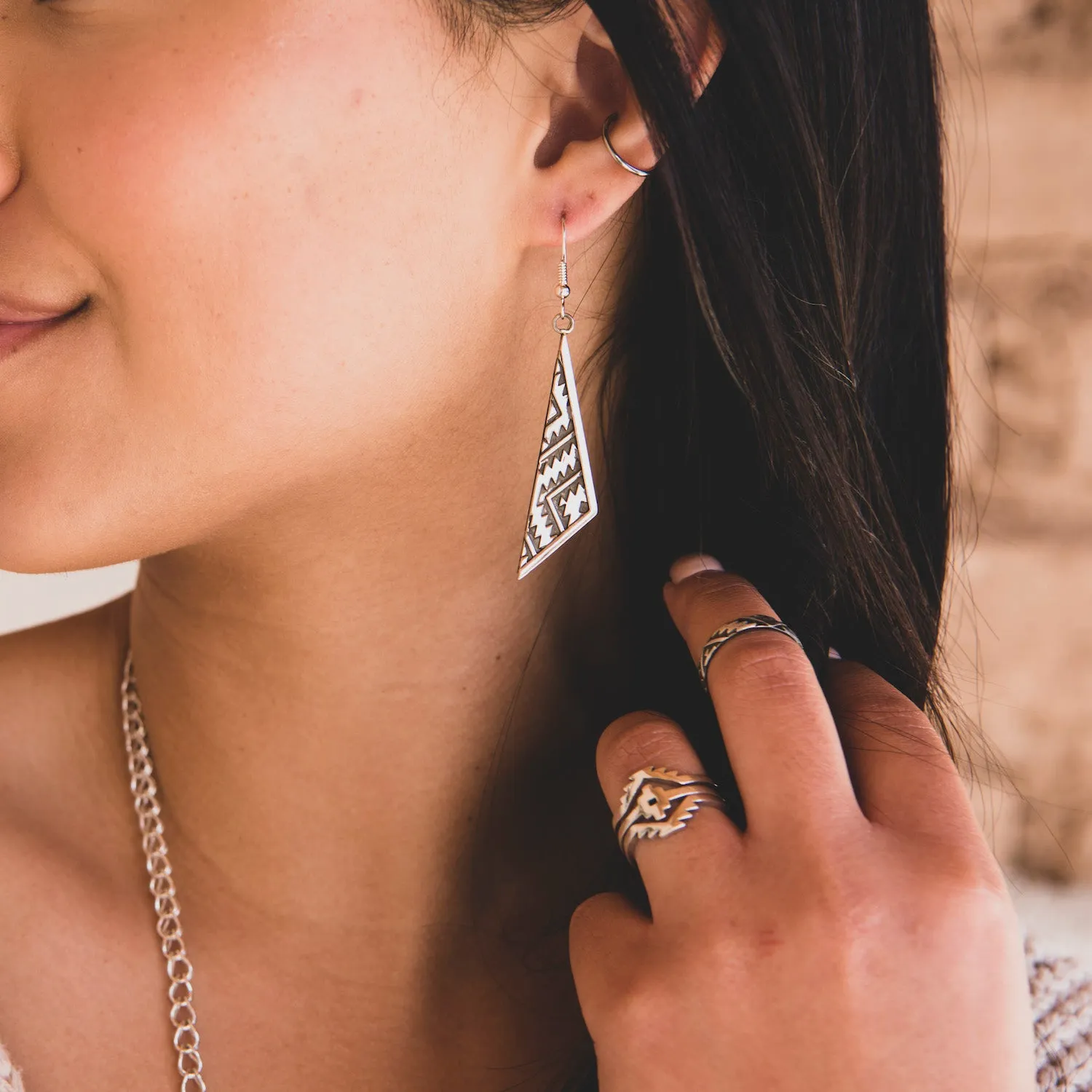 SkyWeaver: Triangle Dangle Earrings
