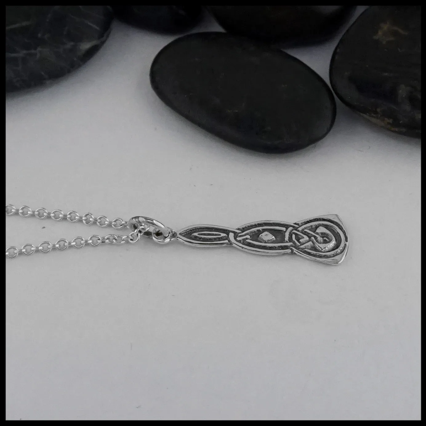 Small Elongated Celtic Pendant and Earring Set