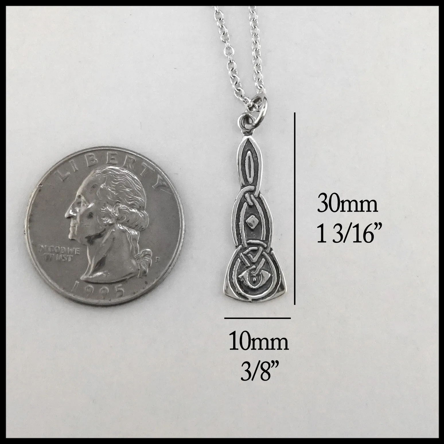 Small Elongated Celtic Pendant and Earring Set