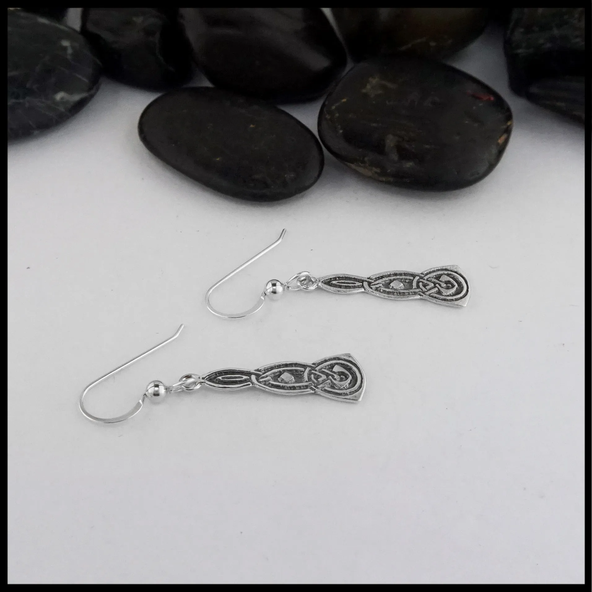 Small Elongated Celtic Pendant and Earring Set