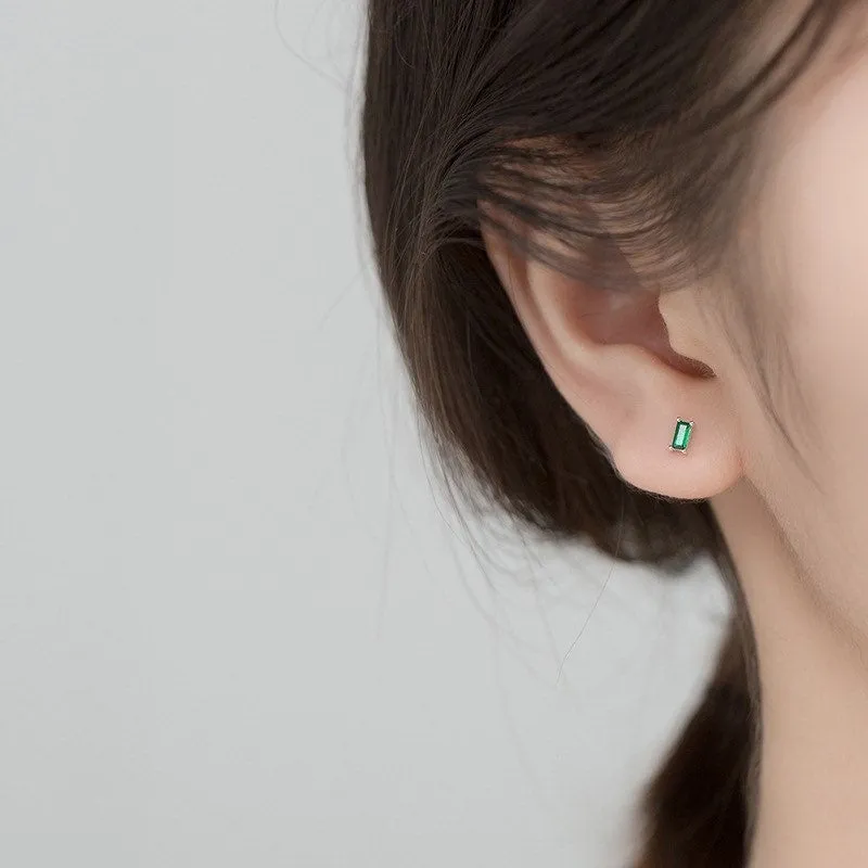 Small Emerald Green Studs Earrings-EOS002