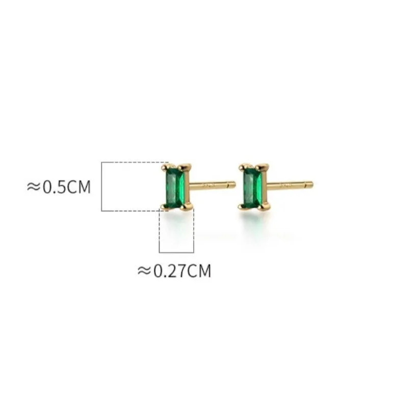 Small Emerald Green Studs Earrings-EOS002
