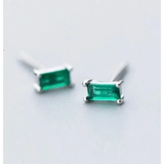 Small Emerald Green Studs Earrings-EOS002