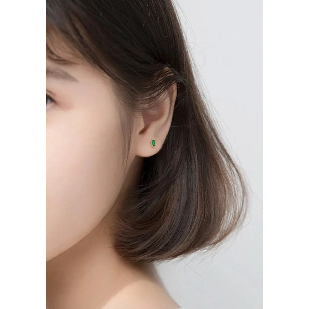 Small Emerald Green Studs Earrings-EOS002