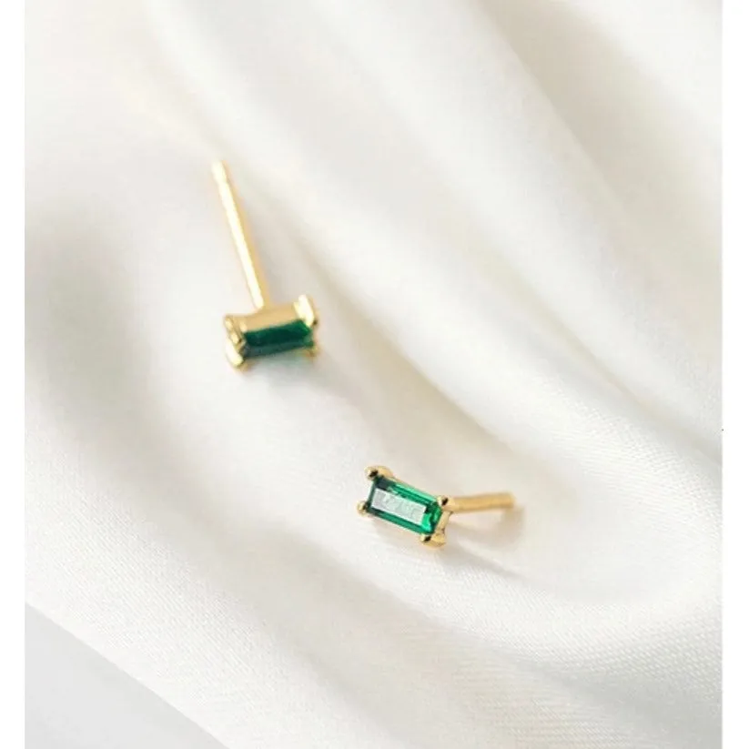 Small Emerald Green Studs Earrings-EOS002