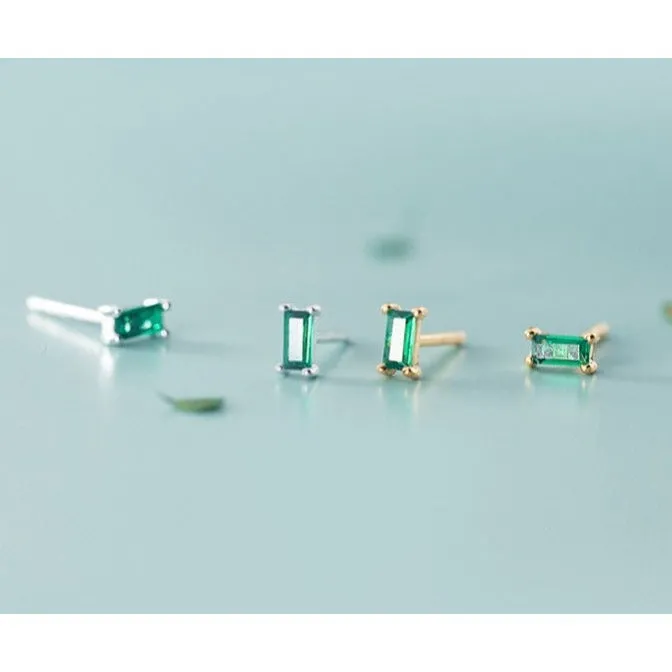 Small Emerald Green Studs Earrings-EOS002
