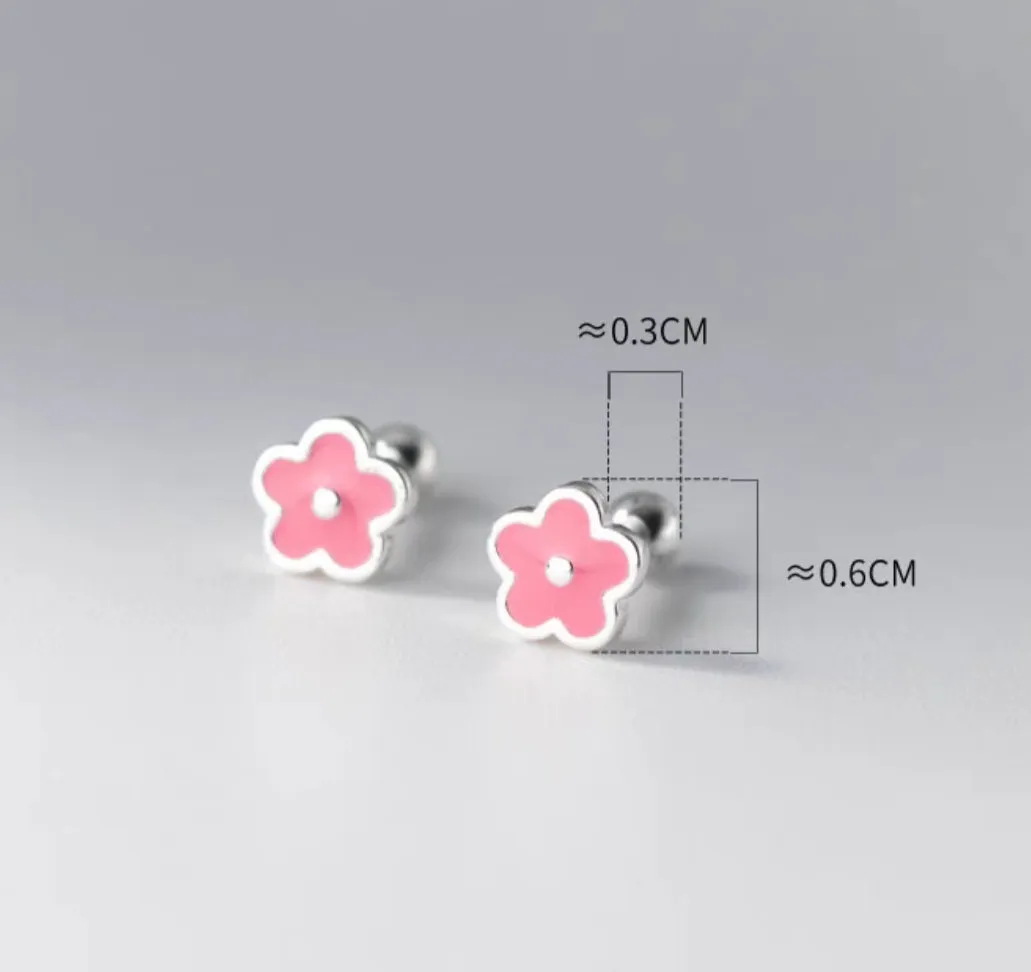 Small flower Screw back Studs Earrings - ESB029