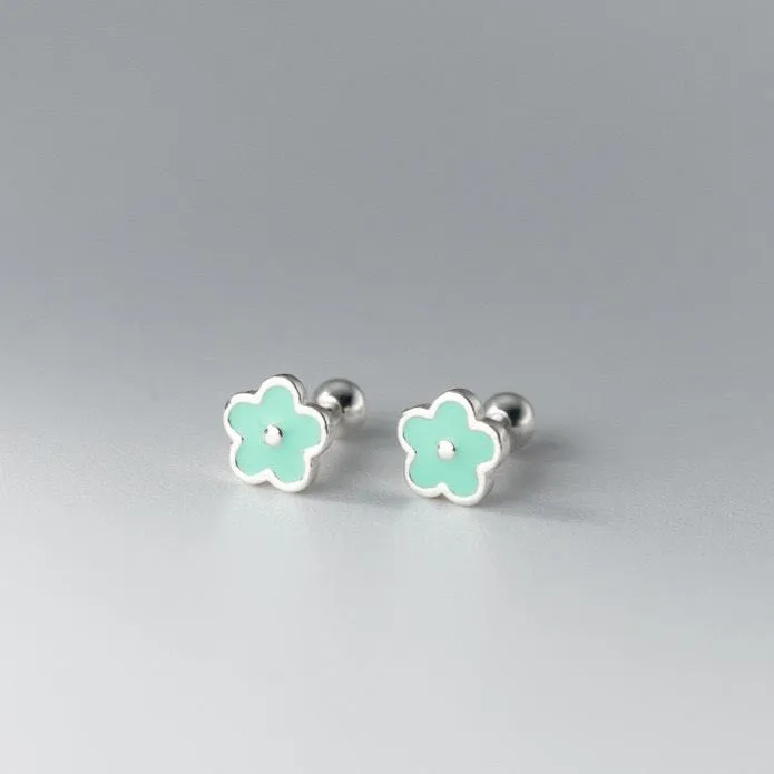 Small flower Screw back Studs Earrings - ESB029