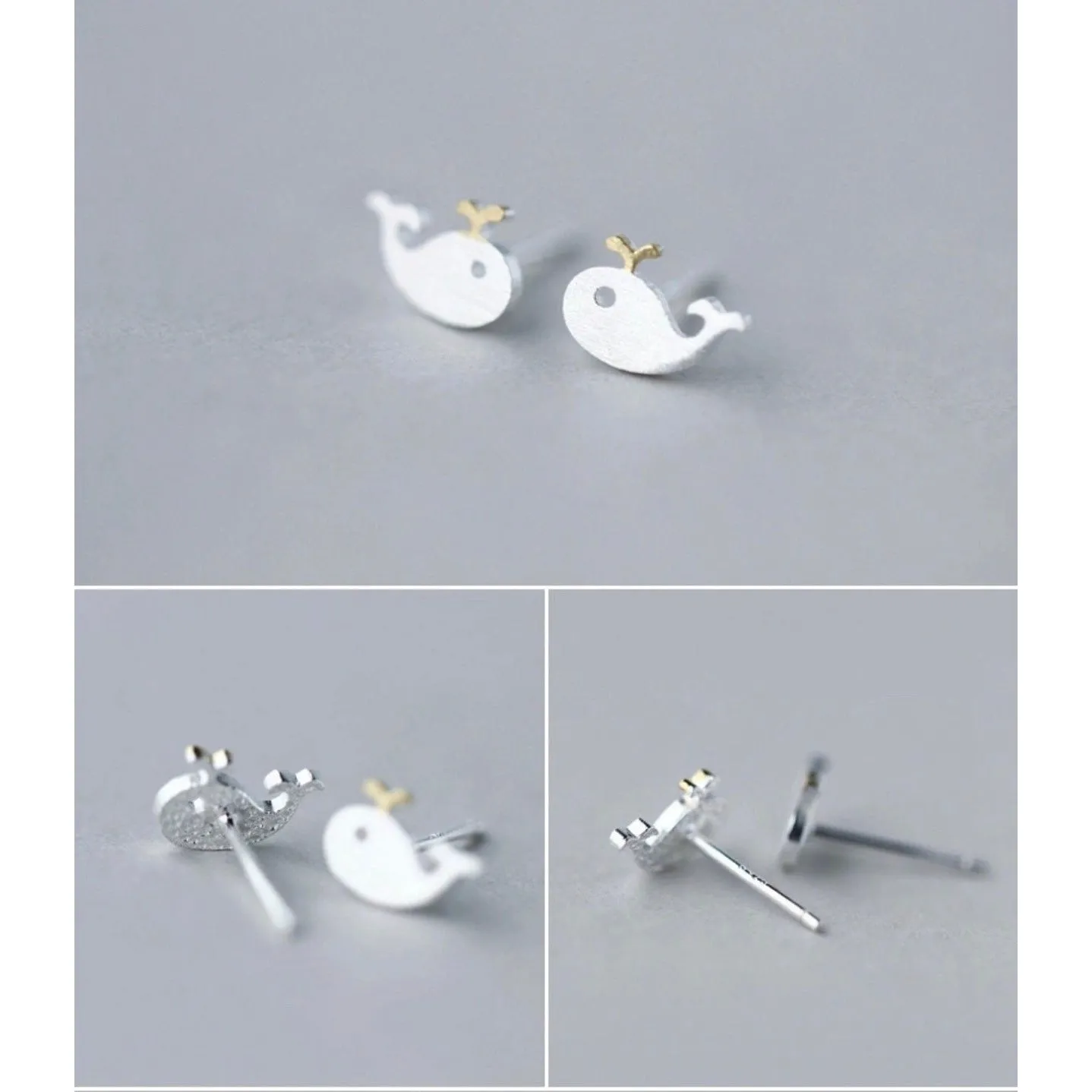 Small Marine Animals Dolphin Studs Earrings