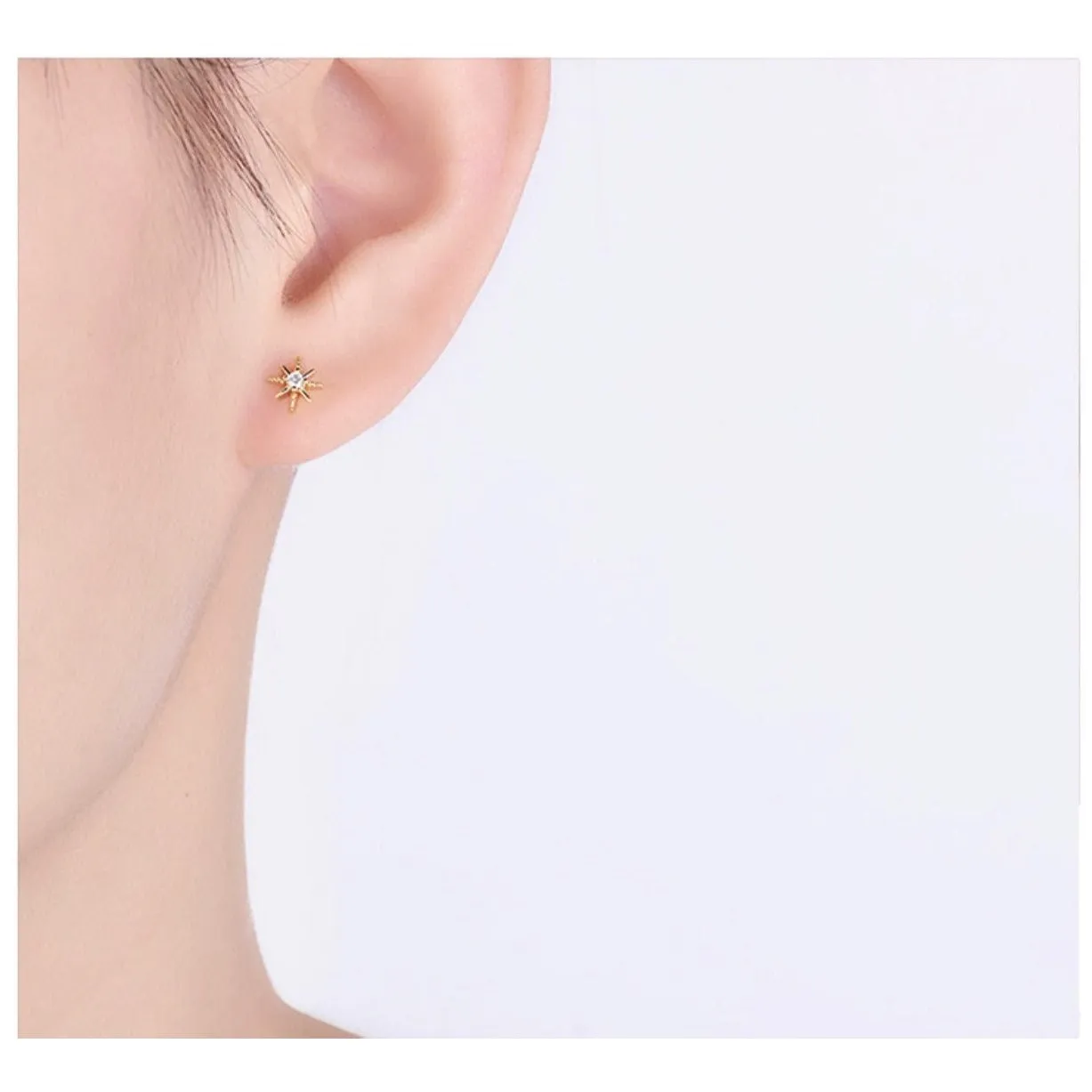 Small Star Stud Earrings - ECZ007
