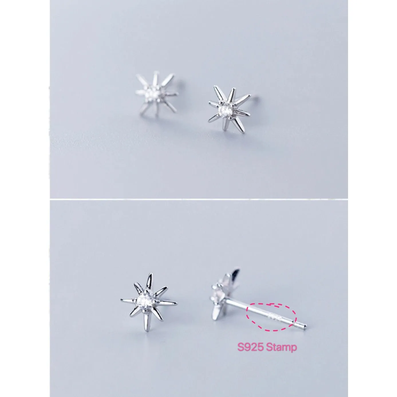 Small Star Stud Earrings - ECZ007
