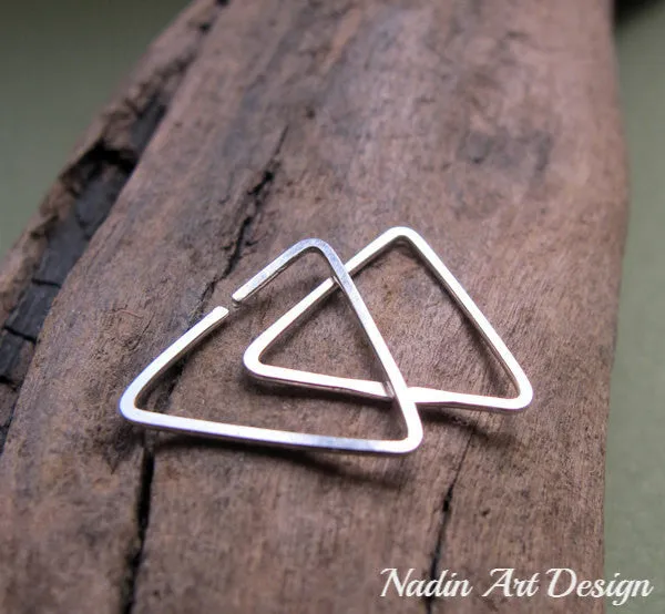 Small Triangle Hoop Earrings