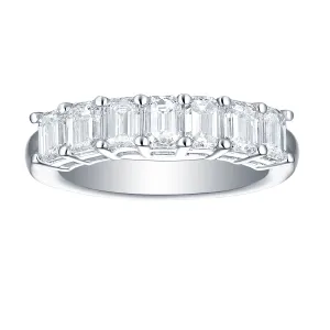 Smiling Rocks Lab Grown Diamond Emerald Half Eternity Band (2 ctw) - SRR-01823WHT