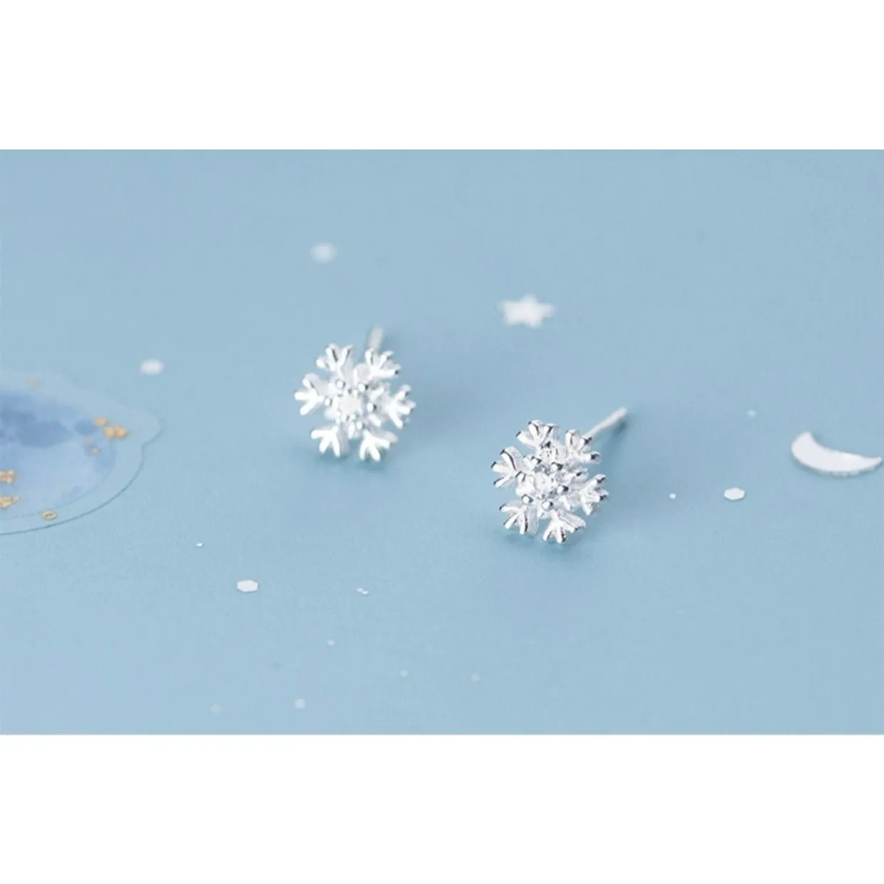 Snow Flaker Stud Earrings-SS047