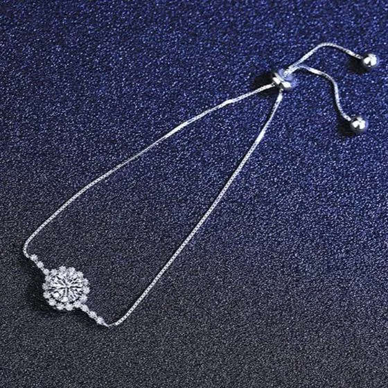Snowflake Round Cut Diamond Bracelet